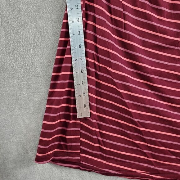 Gap Dress Womens Medium Red Striped Spaghetti Straps Side Ruched Sleeveless Tank - Picture 4 of 8